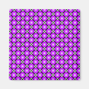 Magenta roze Stippen Black White Lattice Patroon Magneet