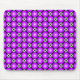 Magenta roze Stippen Black White Lattice Patroon Muismat