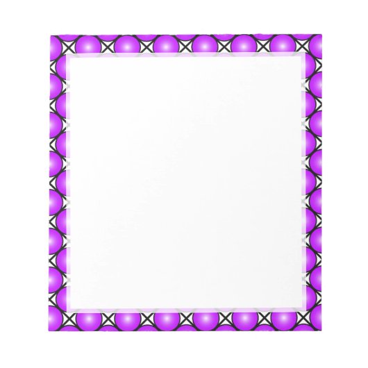 Magenta roze Stippen Black White Lattice Patroon Notitieblok (Voorkant)