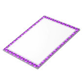 Magenta roze Stippen Black White Lattice Patroon Notitieblok (Schuin)