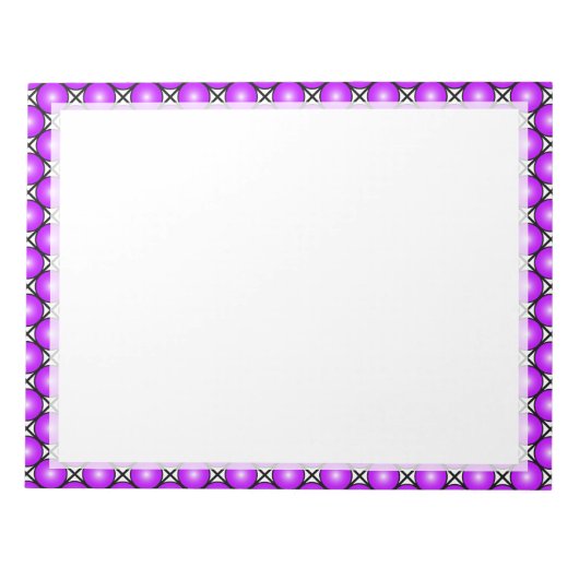 Magenta roze Stippen Black White Lattice Patroon Notitieblok (Voorkant)