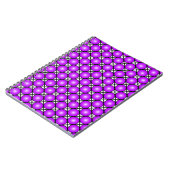Magenta roze Stippen Black White Lattice Patroon Notitieboek (Linkerzijde)