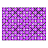 Magenta roze Stippen Black White Lattice Patroon Tafelkleed (Voorkant (Horizontaal))