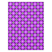 Magenta roze Stippen Black White Lattice Patroon Tafelkleed (Voorkant)