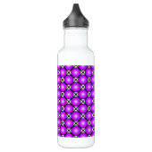 Magenta roze Stippen Black White Lattice Patroon Waterfles (Links)