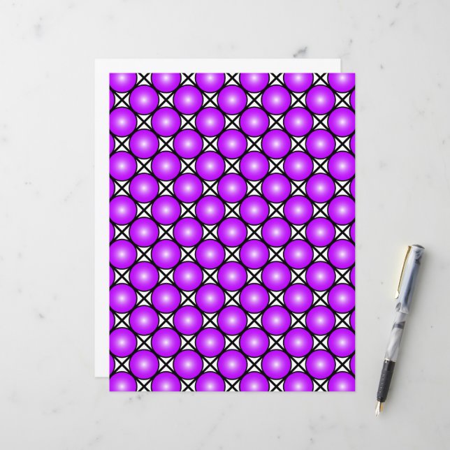 Magenta Roze Stippen Zwart Wit Lattice Patroon (Voorkant / Achterkant in situ)
