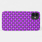 Magenta Roze Stippen Zwart Wit Lattice Patroon Case-Mate iPhone Case (Achterkant (horizontaal))