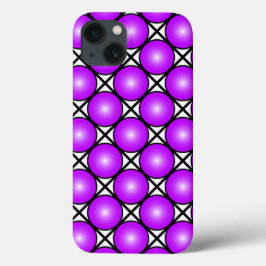 Magenta Roze Stippen Zwart Wit Lattice Patroon Case-Mate iPhone Case