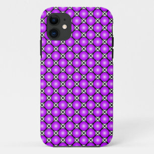 Magenta Roze Stippen Zwart Wit Lattice Patroon Case-Mate iPhone Case