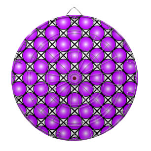 Magenta Roze Stippen Zwart Wit Lattice Patroon Dartbord