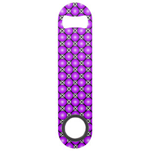 Magenta Roze Stippen Zwart Wit Lattice Patroon Speed Flessenopener
