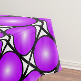 Magenta Roze Stippen Zwart Wit Lattice Patroon Tafelkleed