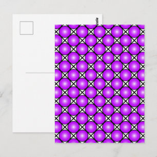 Magenta Roze Stippen Zwart Wit Rasterpatroon Briefkaart