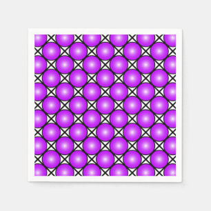 Magenta Roze Stippen Zwart Wit Rasterpatroon Servet
