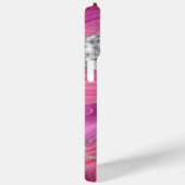 Magenta Roze Swirl Agaat Geode Zilver Glitter Case-Mate iPhone Case (Achterkant / Rechts)