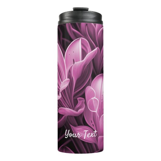 Magenta roze thermisch thermisch getumbler thermosbeker (Voorkant)