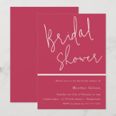 Magenta roze Trendy Modern Vrijgezellenfeest Kaart (Voorkant / Achterkant)