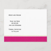 Magenta roze tropische bladeren bruiloft Opslaan D Aankondigingskaart (Achterkant)