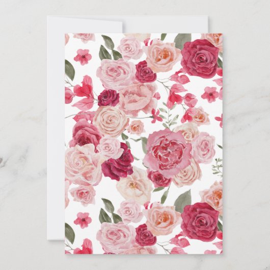 Magenta Roze Trouw Uitnodiging (Achterkant)