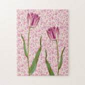 Magenta Roze Tulpenbloemen  Kunst Legpuzzel (Verticaal)