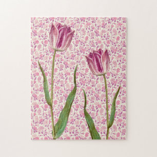 Magenta Roze Tulpenbloemen  Kunst Legpuzzel