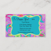 Magenta roze Turquoise Modern Paisley Pattern Visitekaartje (Achterkant)