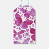 Magenta roze Waterverf Butterfly Cadeaulabel (Voorkant)
