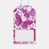 Magenta roze Waterverf Butterfly Cadeaulabel (Achterkant)