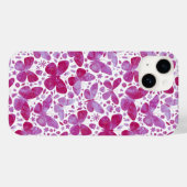 Magenta roze Waterverf Butterfly Case-Mate iPhone Case (Achterkant (horizontaal))