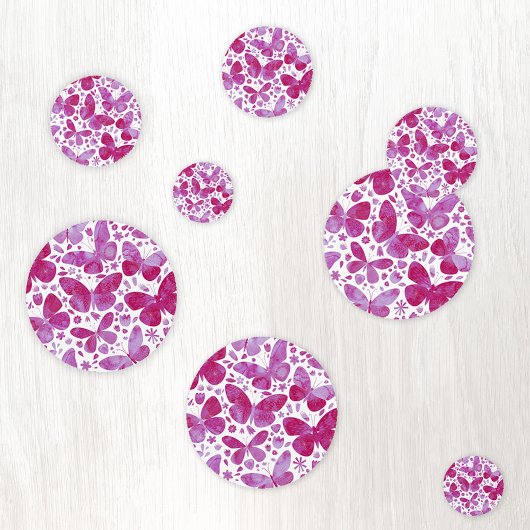 Magenta roze Waterverf Butterfly Confetti