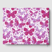 Magenta roze Waterverf Butterfly Gastenboek (Achterkant)