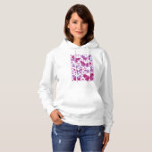 Magenta roze Waterverf Butterfly Hoodie (Voorkant volledig)
