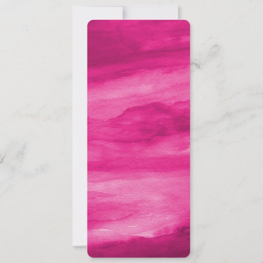 Magenta Roze Waterverf Menu Kaart (Achterkant)