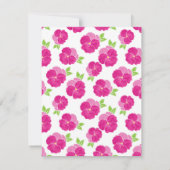 Magenta roze Waterverf Pansies Kaart (Achterkant)