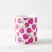 Magenta roze Waterverf Pansies Koffiemok (Center)