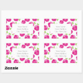 Magenta roze Waterverf Pansies Rechthoekige Sticker (Vel)