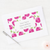 Magenta roze Waterverf Pansies Rechthoekige Sticker (Envelop)