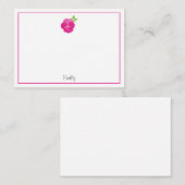 Magenta roze Waterverf Pansy Notitiekaartje (Voorkant / Achterkant)