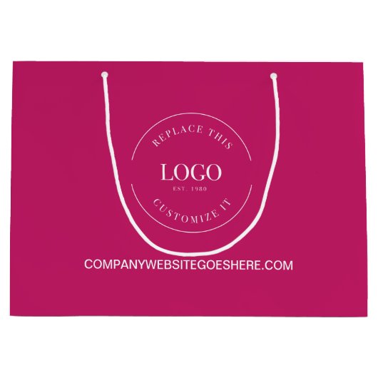 Magenta roze website van het Bedrijf Uw Logo Groot Cadeauzakje (Voorkant)