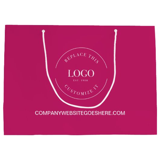 Magenta roze website van het Bedrijf Uw Logo Groot Cadeauzakje (Achterkant)