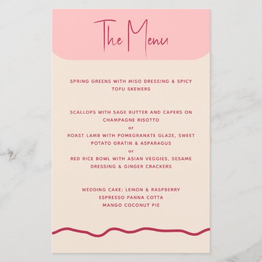 Magenta roze weduwenmenu met modern, koud Lijst (Voorkant)