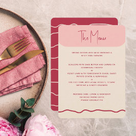 Magenta roze weduwenmenu met modern, koud Lijst Menu