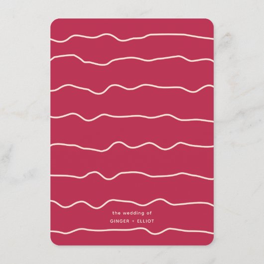 Magenta roze weduwenmenu met modern, koud Lijst Menu (Achterkant)