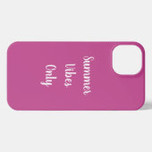 Magenta roze & White Summer Vibes Only Typografie iPhone Hoesje (Achterkant horizontaal)