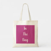 Magenta Roze & Wit in de Tekst van de Bag Tote Bag (Achterkant)