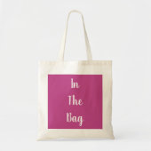 Magenta Roze & Wit in de Tekst van de Bag Tote Bag (Voorkant)