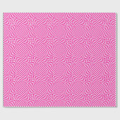 Magenta Roze & Wit Warped Chic Checkered Pattern Cadeaupapier (Vlak)