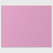Magenta Roze & Witte Strepen Cadeaupapier (Vlak)