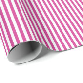 Magenta Roze & Witte Strepen Cadeaupapier (Rol Hoek)