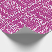 Magenta Roze Witte Vrede Liefde Cadeaupapier (Hoek)